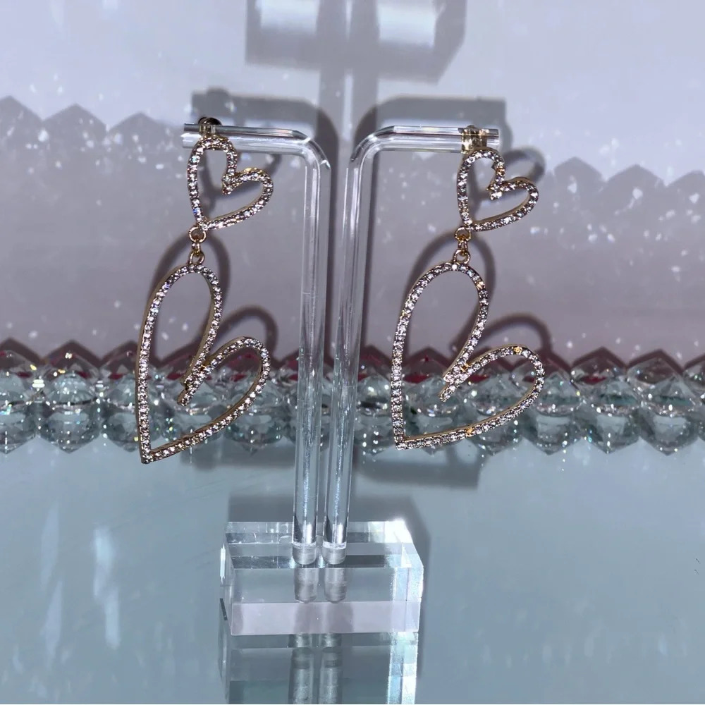 Double hearted earrings - Picture 3 of 5